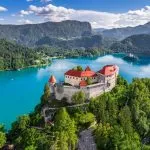 Castillo del lago Bled desde arriba