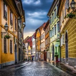 Old city center in Ljubljana